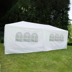VCM Pavillon weiß Polyester-Mischgewebe B/H/L: ca. 600x197x300 cm