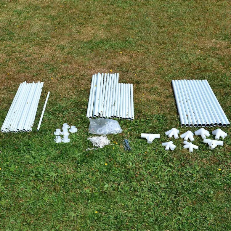 VCM Pavillon weiß Polyester-Mischgewebe B/H/L: ca. 600x197x300 cm