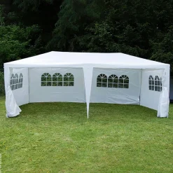 VCM Pavillon weiß Polyester-Mischgewebe B/H/L: ca. 600x197x300 cm