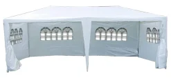 VCM Pavillon weiß Polyester-Mischgewebe B/H/L: ca. 600x197x300 cm