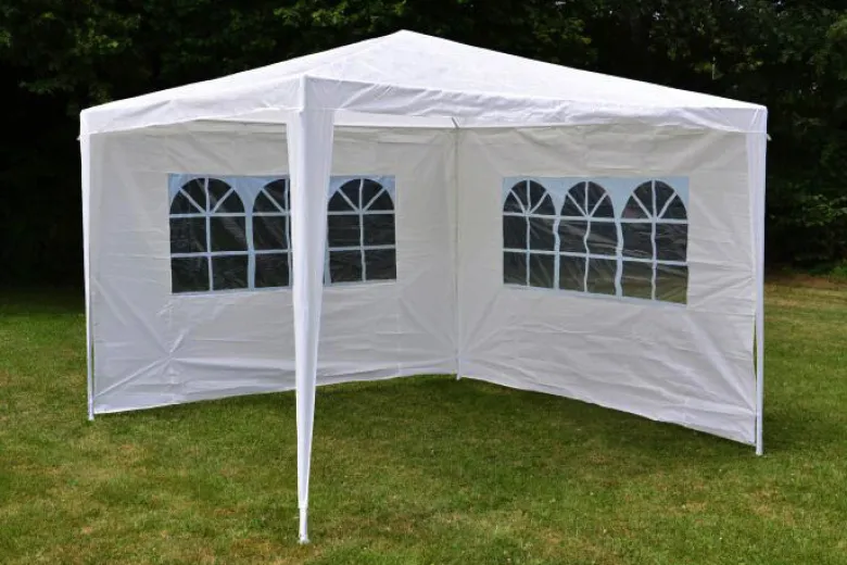VCM Pavillon weiß Stahlrohr B/H/L: ca. 300x197x300 cm