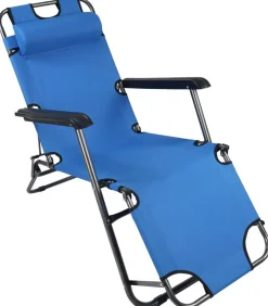 VCM Relaxliege Maltosa blau Stahl