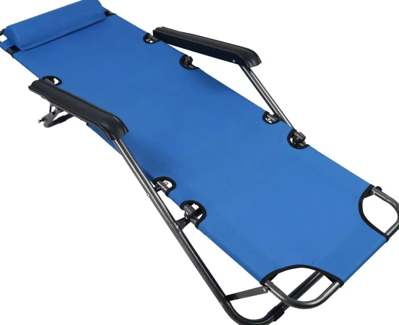 VCM Relaxliege Maltosa blau Stahl