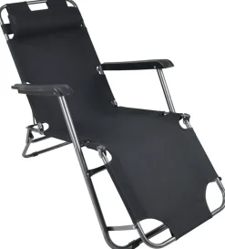 VCM Relaxliege Maltosa schwarz Stahl