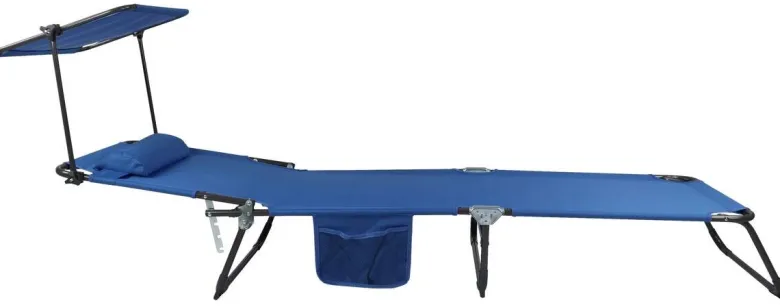 VCM Sonnenliege Bindox blau Stahl B/H/L: ca. 55x24x185 cm