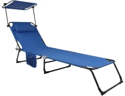 VCM Sonnenliege Bindox blau Stahl B/H/L: ca. 55x24x185 cm
