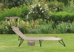 VCM Sonnenliege Bindox creme Textilene B/H/L: ca. 55x24x185 cm