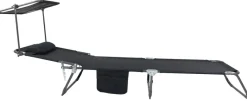 VCM Sonnenliege Bindox schwarz Textilene B/H/L: ca. 55x24x185 cm