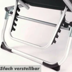 VCM Sonnenliege schwarz Aluminium B/H/T: ca. 57x187x30 cm