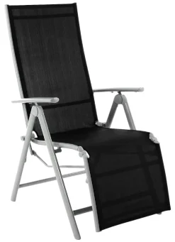 VCM Sonnenliege schwarz Textilene B/H/T: ca. 59x113x74 cm