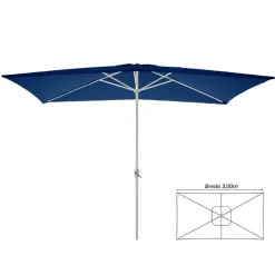 VCM Sonnenschirm blau Polyester-Mischgewebe B/H/L: ca. 200x235x300 cm