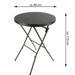 VCM Stehtisch schwarz Kunststoff H/D: ca. 110x80 cm