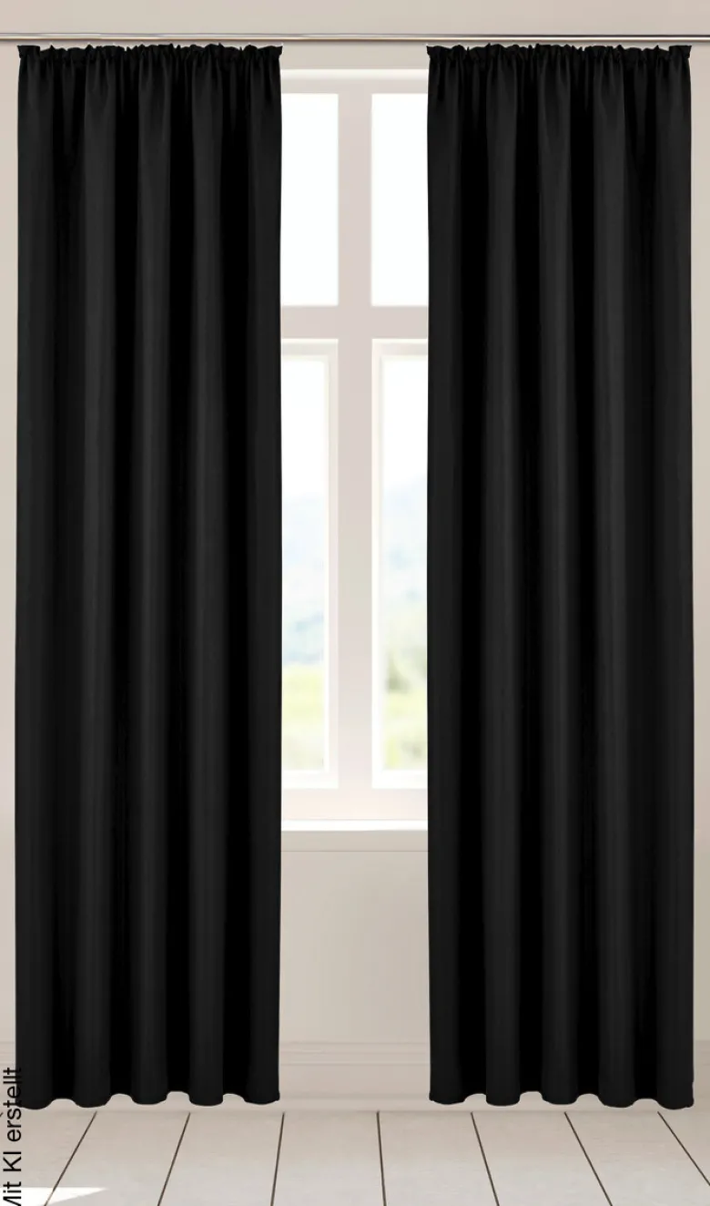Verdunklungsvorhang Linus schwarz B/L: ca. 140x245 cm