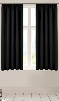Verdunklungsvorhang Linus schwarz B/L: ca. 140x175 cm