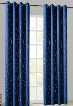 Verdunklungsvorhang Napoli blau B/L: ca. 135x245 cm