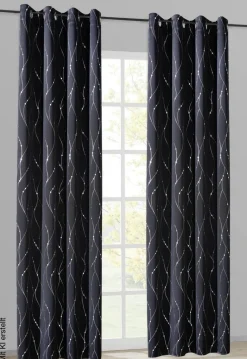 Verdunklungsvorhang Napoli schwarz B/L: ca. 135x245 cm
