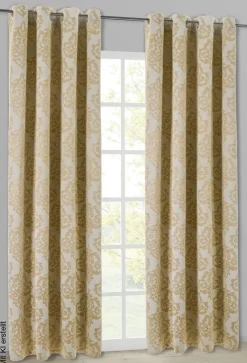 Verdunklungsvorhang Ornament champagner B/L: ca. 135x245 cm