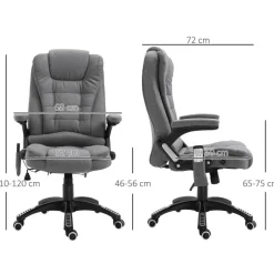 Vinsetto Massagestuhl dunkelgrau B/H/L: ca. 72x68x120 cm