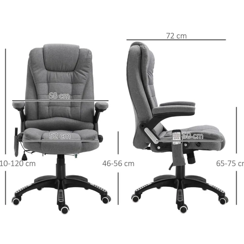 Vinsetto Massagestuhl dunkelgrau B/H/L: ca. 72x68x120 cm