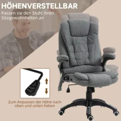 Vinsetto Massagestuhl dunkelgrau B/H/L: ca. 72x68x120 cm