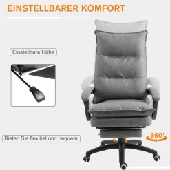 Vinsetto Massagestuhl MH921-232GY grau Schaumstoff Nylon B/H/T: ca. 70x130x62 cm
