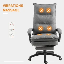 Vinsetto Massagestuhl MH921-232GY grau Schaumstoff Nylon B/H/T: ca. 70x130x62 cm