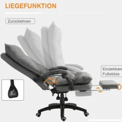 Vinsetto Massagestuhl MH921-232GY grau Schaumstoff Nylon B/H/T: ca. 70x130x62 cm