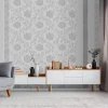 Vinyltapete Blumenranke grau dunkelgrau B/L: ca. 53x1005 cm