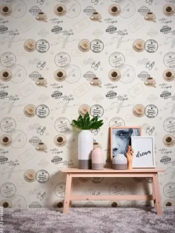 Vinyltapete Coffee beige B/L: ca. 53x1005 cm