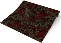 Vinyltapete Marmoroptik bordeauxrot gold B/L: ca. 53x1005 cm