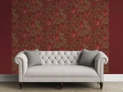 Vinyltapete Marmoroptik bordeauxrot gold B/L: ca. 53x1005 cm