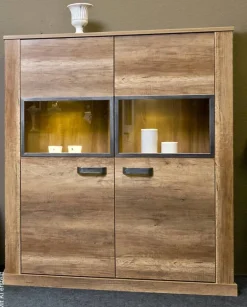 Vitrine Aalborg Oak Monument Nachbildung Spanplatte B/H/T: ca. 133x150x40 cm