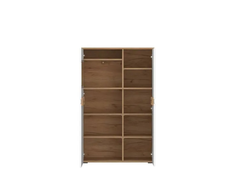 Vitrine Alana Eiche Evoke Coast Nachbildung weiß Hochglanz B/H/T: ca. 82x129x38 cm