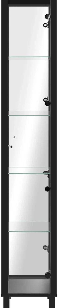 Vitrine Albi schwarz B/H/T: ca. 33x189x33 cm
