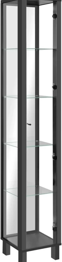 Vitrine Albi schwarz B/H/T: ca. 33x189x33 cm