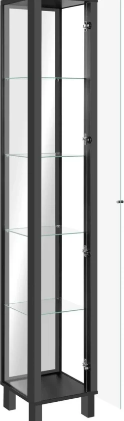 Vitrine Albi schwarz B/H/T: ca. 33x189x33 cm