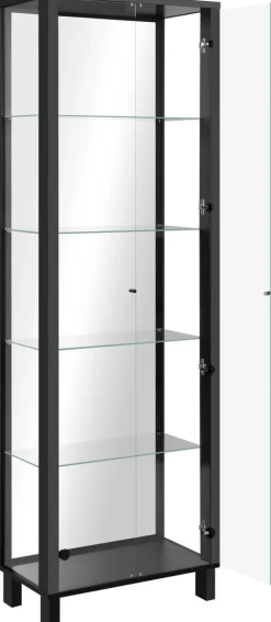Vitrine Albi schwarz B/H/T: ca. 62x189x33 cm