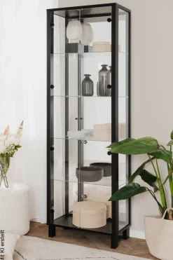 Vitrine Albi schwarz B/H/T: ca. 62x189x33 cm