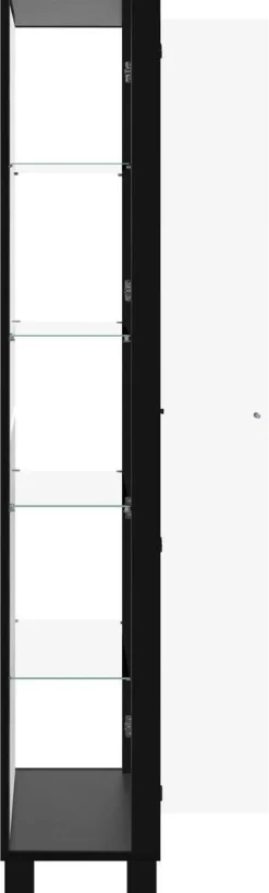 Vitrine Albi schwarz B/H/T: ca. 62x189x33 cm