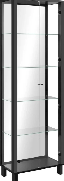 Vitrine Albi schwarz B/H/T: ca. 62x189x33 cm