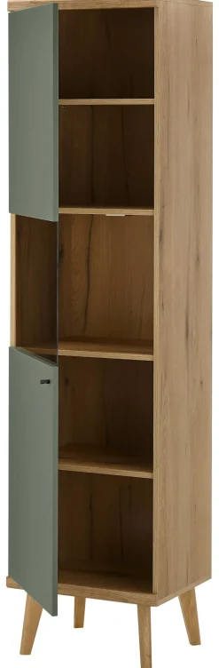 Vitrine Alva Eiche Evoke Coast Nachbildung salbei B/H/T: ca. 50x197x40 cm
