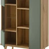 Vitrine Alva Eiche Evoke Coast Nachbildung salbei B/H/T: ca. 90x134x40 cm