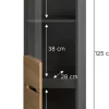 Vitrine Canu basaltgrau Nachbildung Artisan Oak Nachbildung B/H/T: ca. 36x125x33 cm