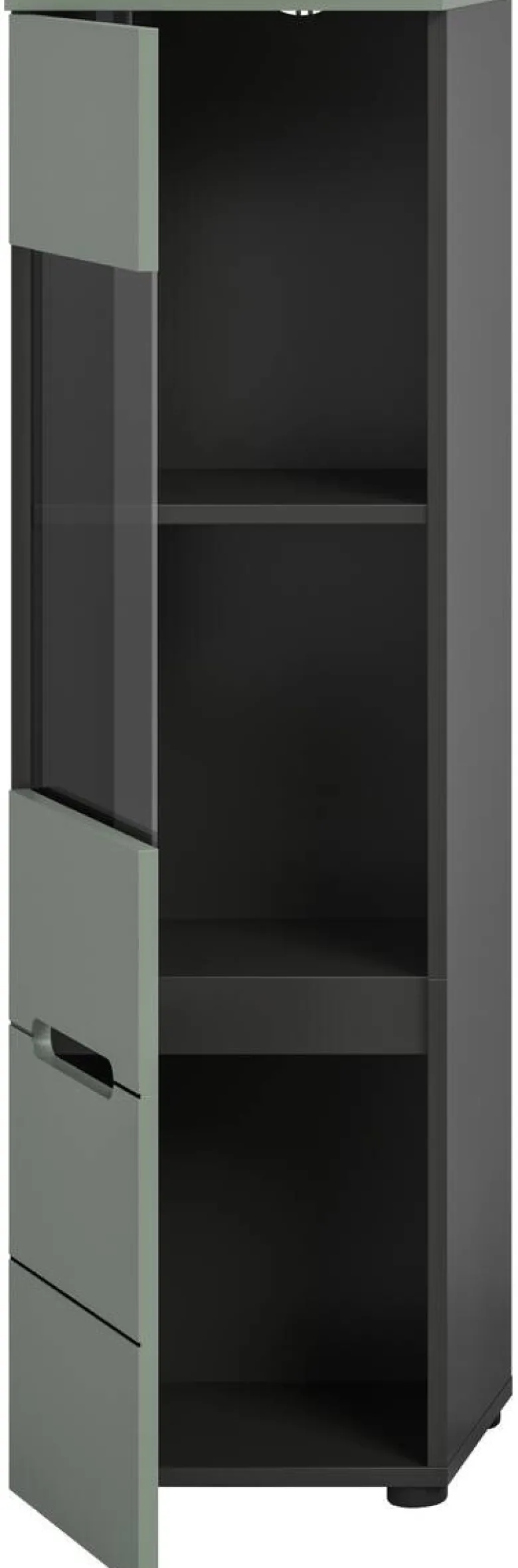Vitrine Canu grün basaltgrau Nachbildung B/H/T: ca. 36x125x33 cm