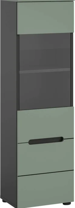 Vitrine Canu grün basaltgrau Nachbildung B/H/T: ca. 36x125x33 cm