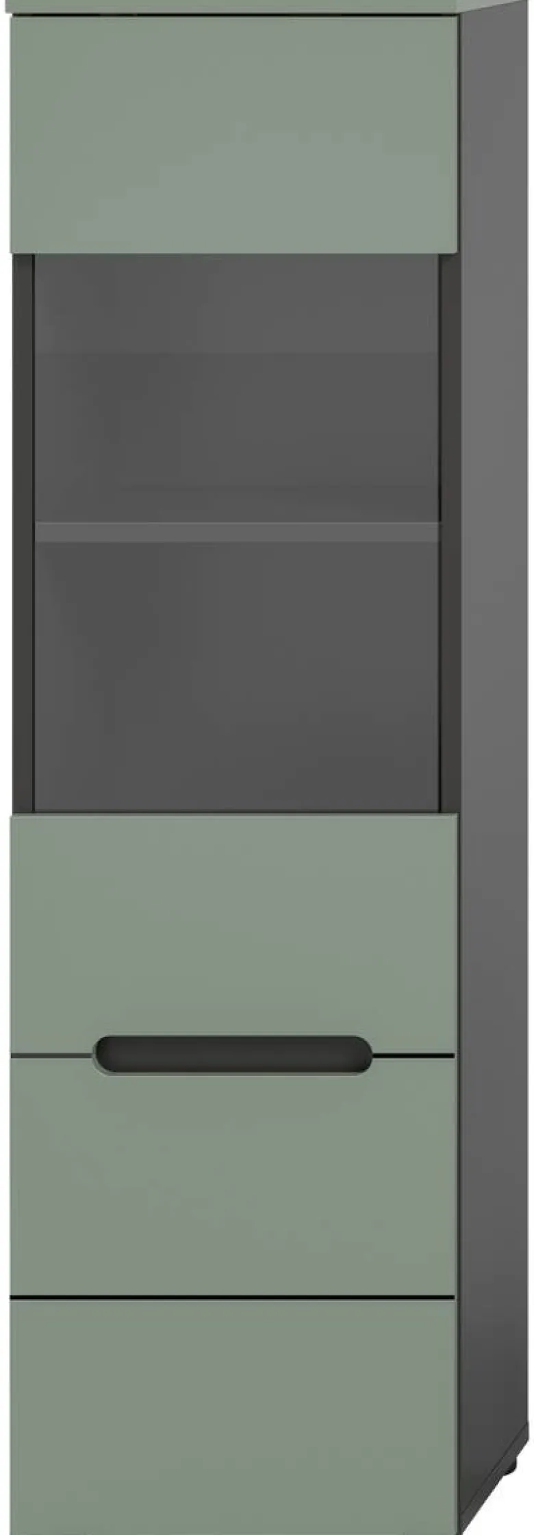 Vitrine Canu grün basaltgrau Nachbildung B/H/T: ca. 36x125x33 cm
