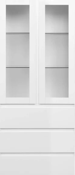 Vitrine Capetown weiß weiß glänzend B/H/T: ca. 80x191x40 cm