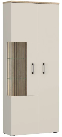 Vitrine Cashmere Eiche Nachbildung Spanplatte B/H/T: ca. 76x192x35 cm