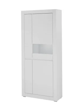 Vitrine Chester weiß matt B/H/T: ca. 85x198x35 cm