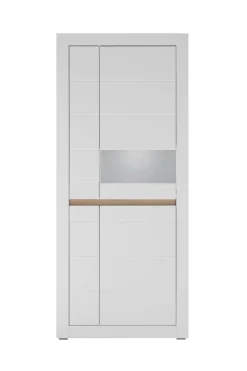 Vitrine Chester weiß matt B/H/T: ca. 85x198x35 cm